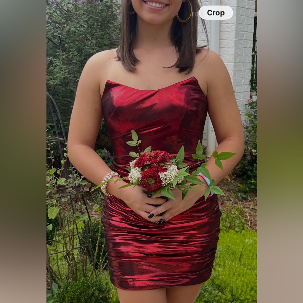 Rachel Allan Strapless Red Dress
